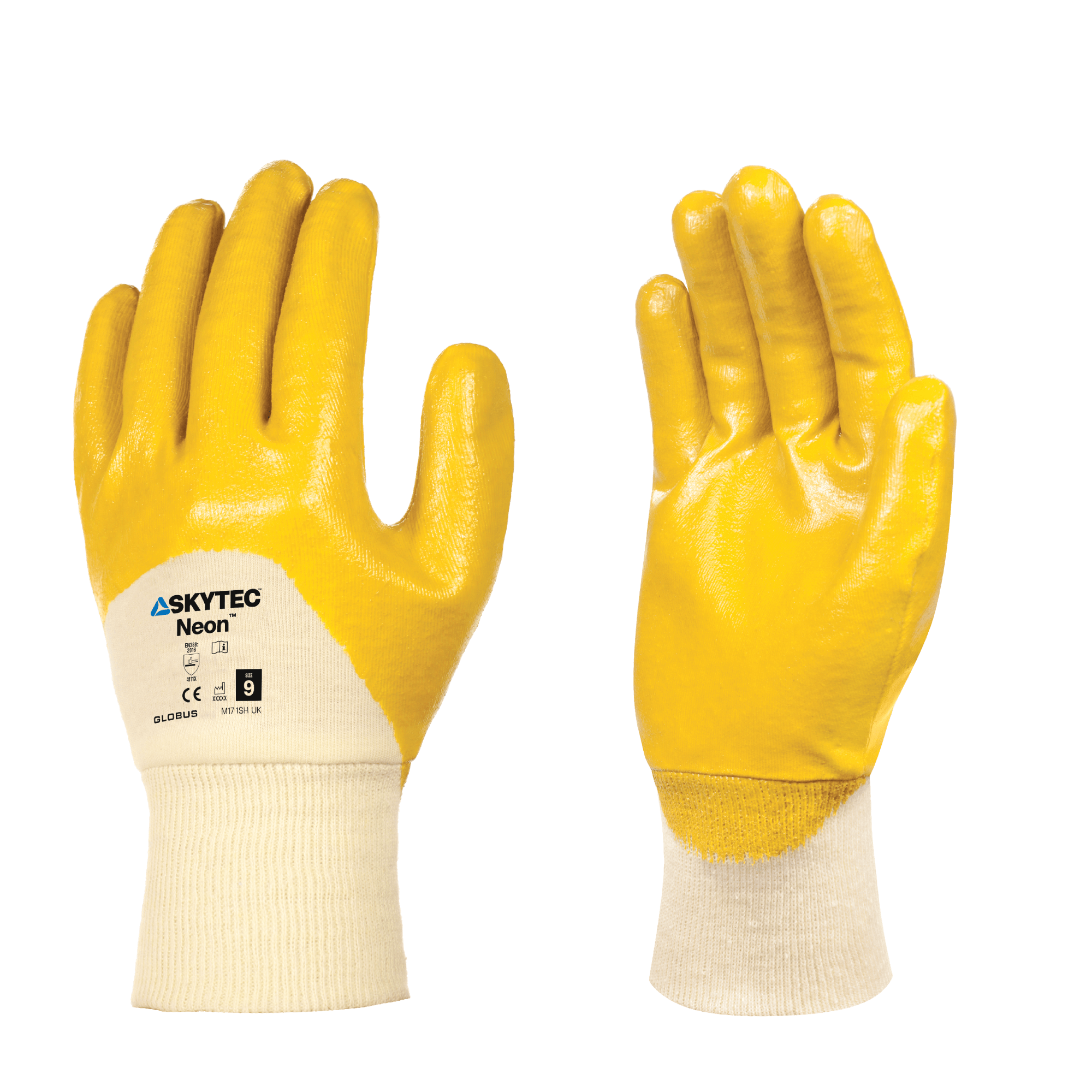 Neon Hi Vis 3 4 Coated Abrasion Resistant Safety Work Gloves
