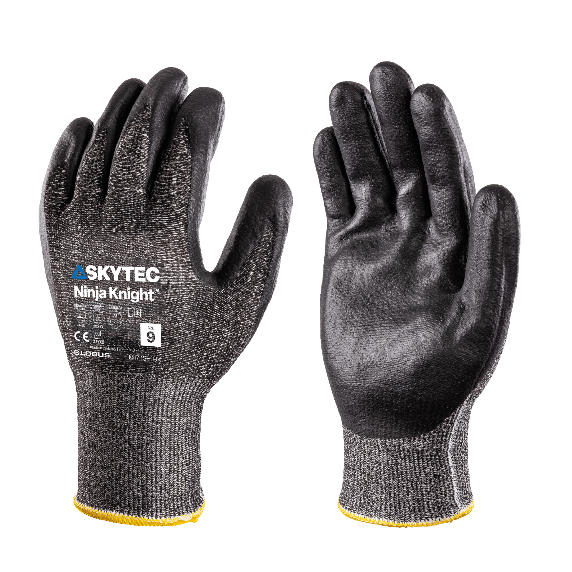 SKYTEC Ninja Knight Flexible Cut Resistant Work Gloves Coated Palm