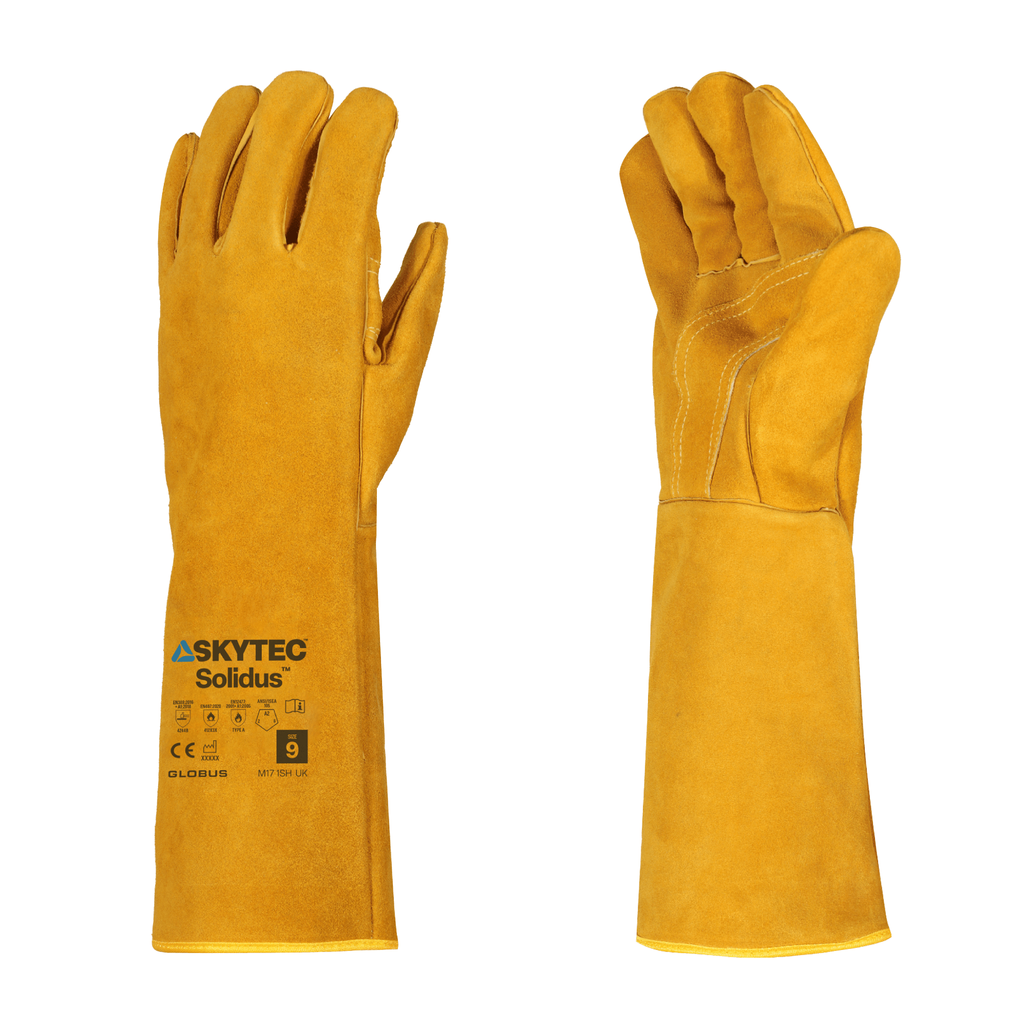 Solidus Long Leather Welding Gauntlets Gloves