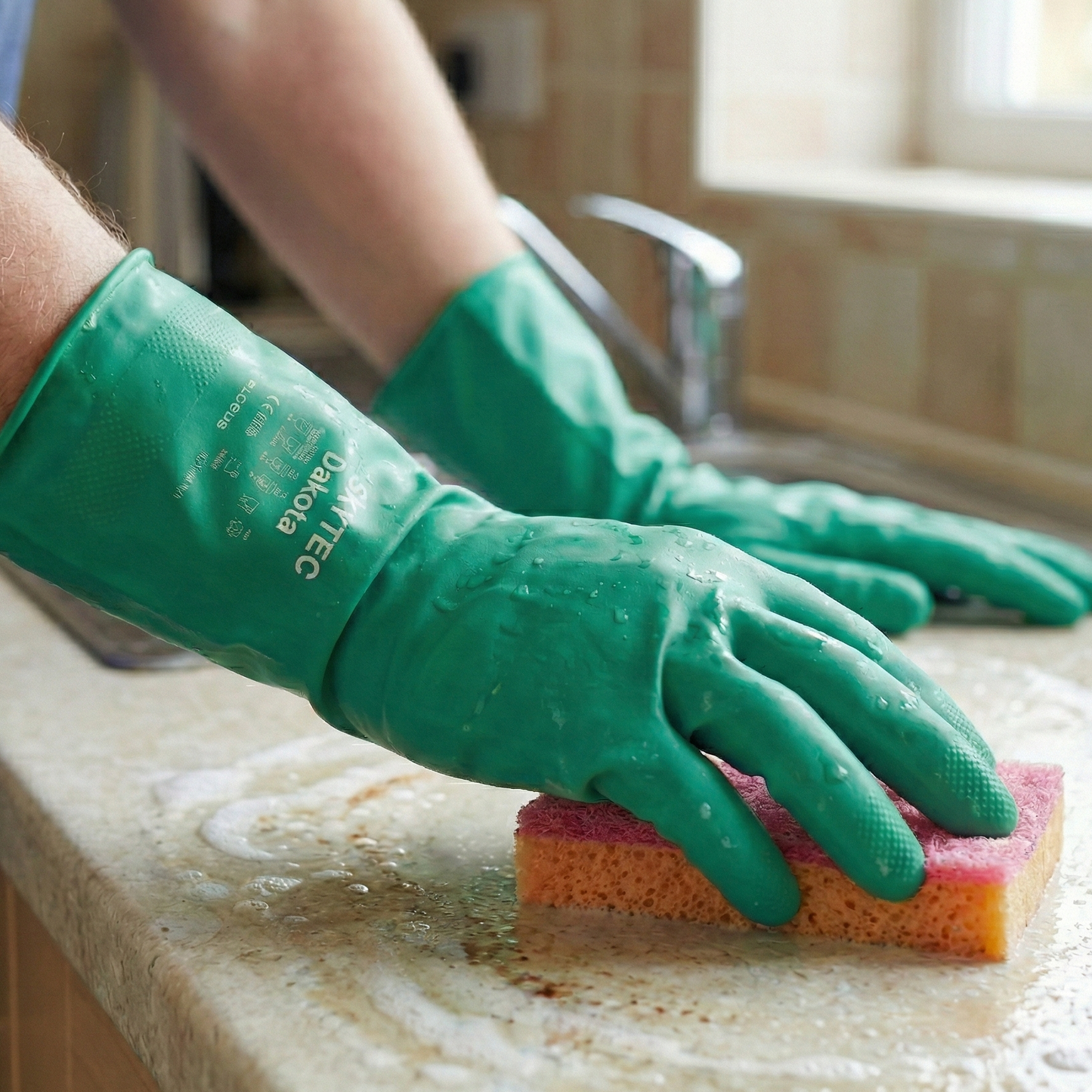 Cleaning Kit | Nitrile Washing Up Gloves & Premium Sponge | FREE When you spend £30+ - Mstore