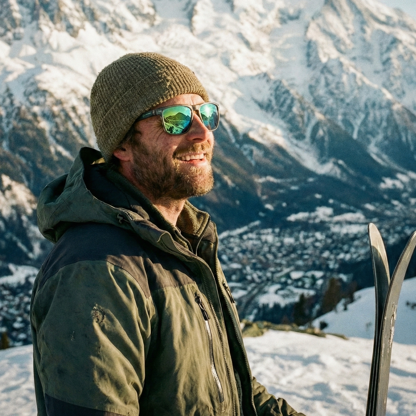 RILEY Navigator X Smoked Frame Wayfarer Style Sunglasses with Green Mirror Revo Lens - Mstore