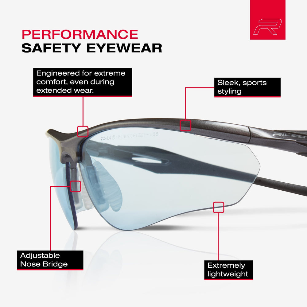 
                  
                    RILEY Cypher Sleek Wrap Around Safety Glasses with Blue Tint Lens - Mstore
                  
                