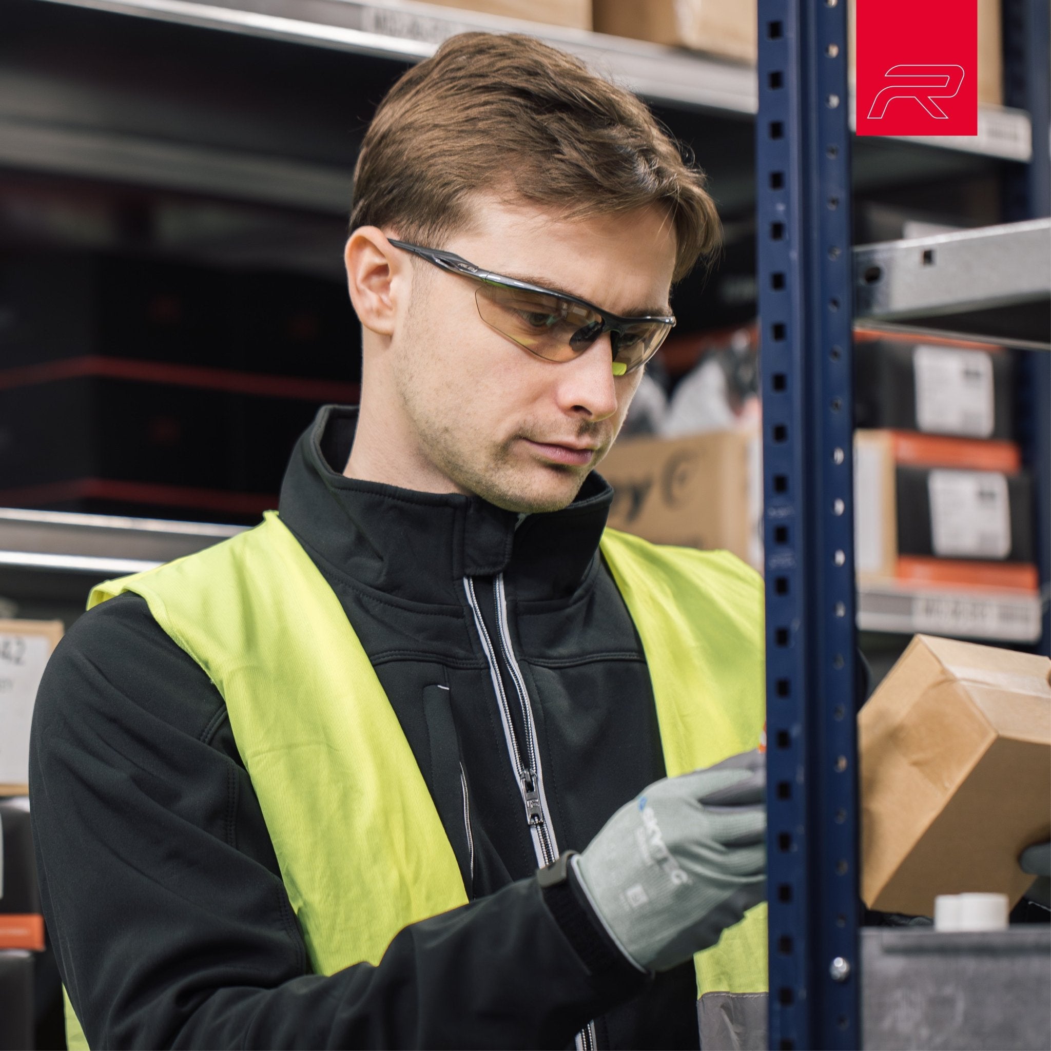 RILEY Cypher Sleek Wrap Around Safety Glasses with Low Light Lens