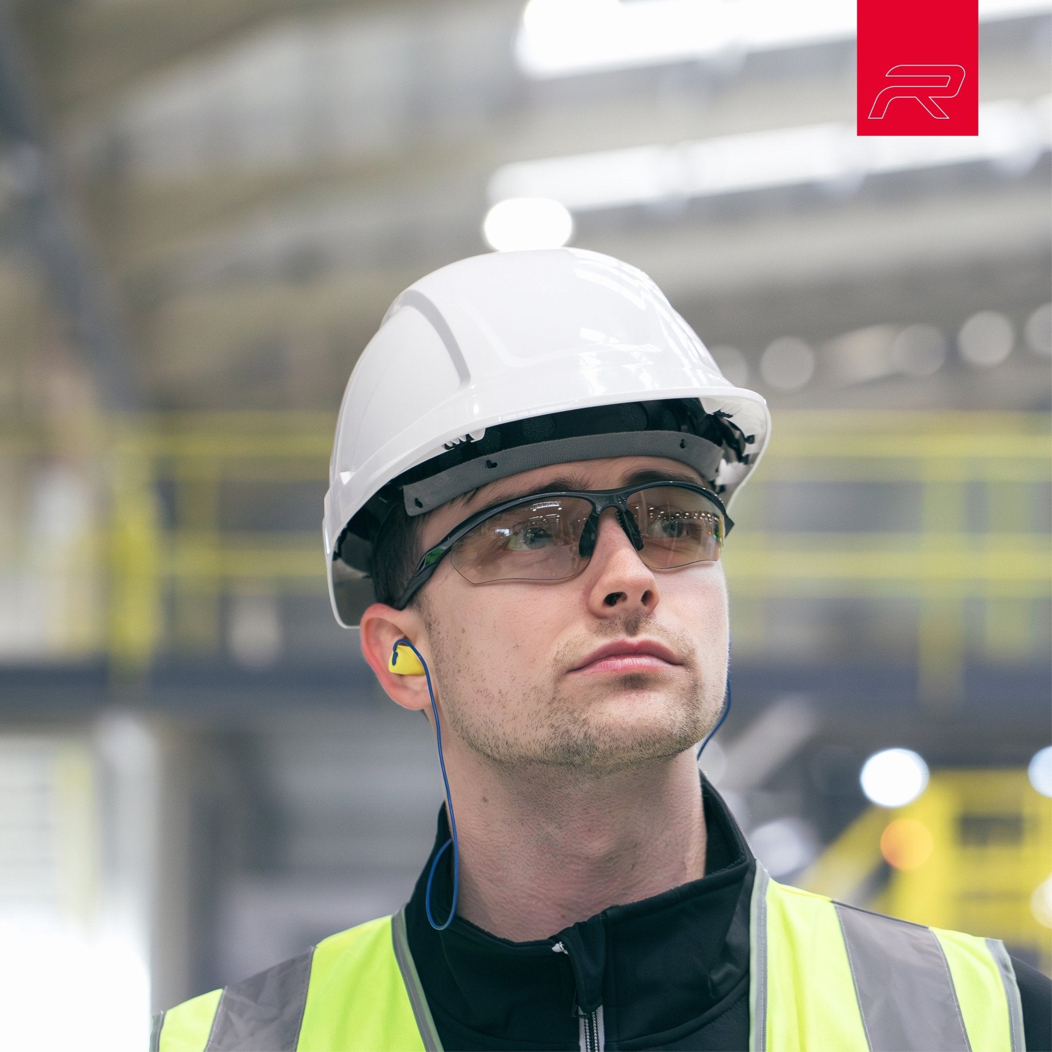 RILEY Cypher Sleek Wrap Around Safety Glasses with Grey Lens