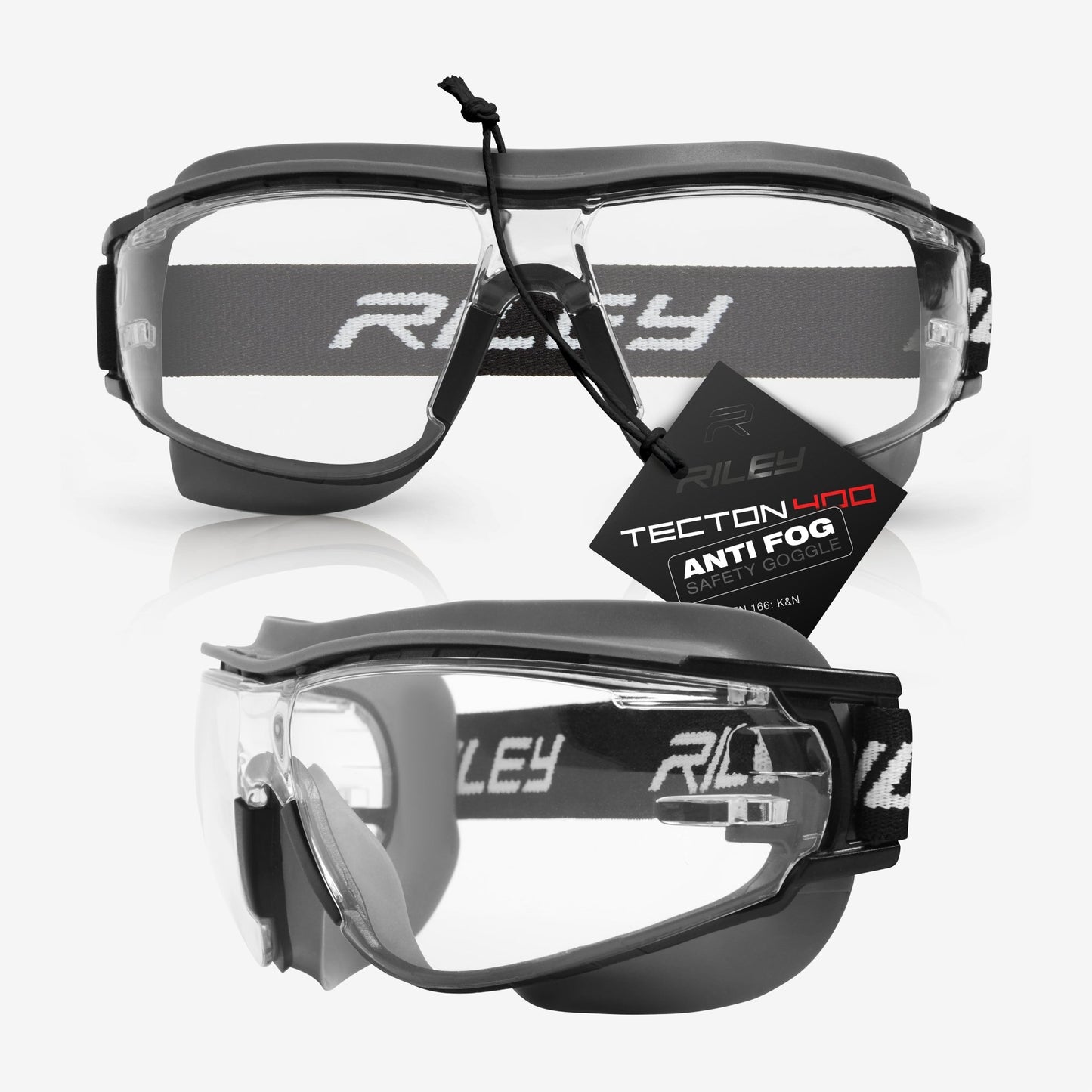 RILEY Sparta Compact 2 in 1 Safety Spoggles Goggles with Detachable Band and Arms with Clear Lens - Mstore