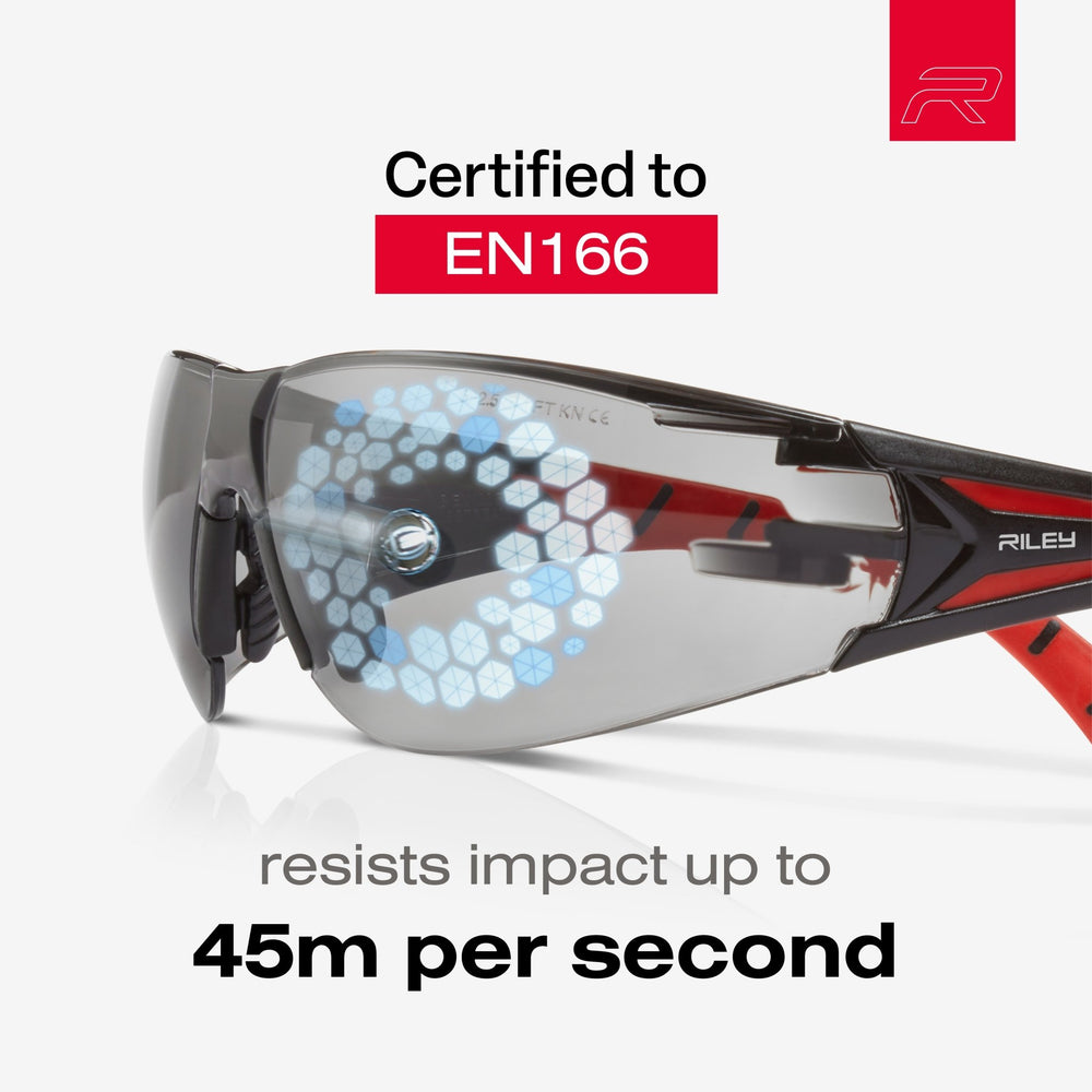 
                  
                    RILEY Stream Red Frameless Metal - Free Safety Glasses with LED Light Protective Lens - Mstore
                  
                