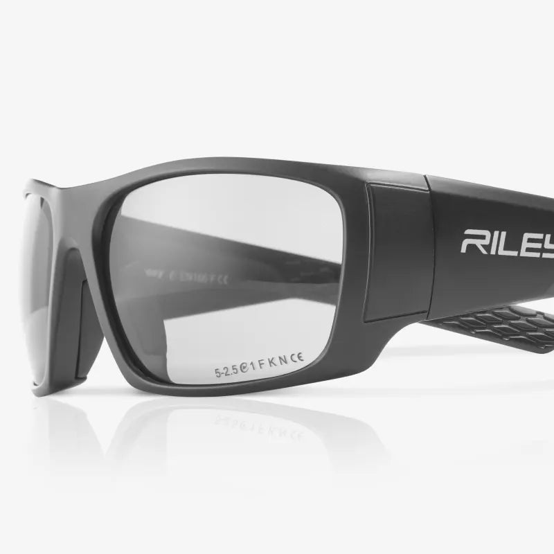 RILEY Script Sports Style Safety Sunglasses with Grey Lens