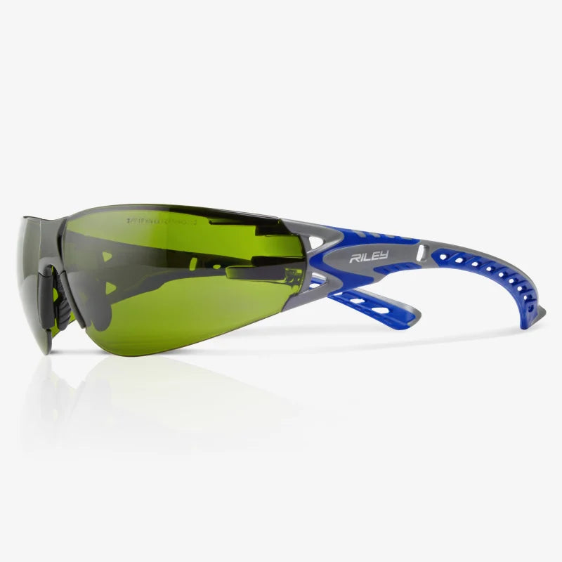 RILEY Stream Evo Anti Fog Wrap Around Safety Welding Glasses with Gree