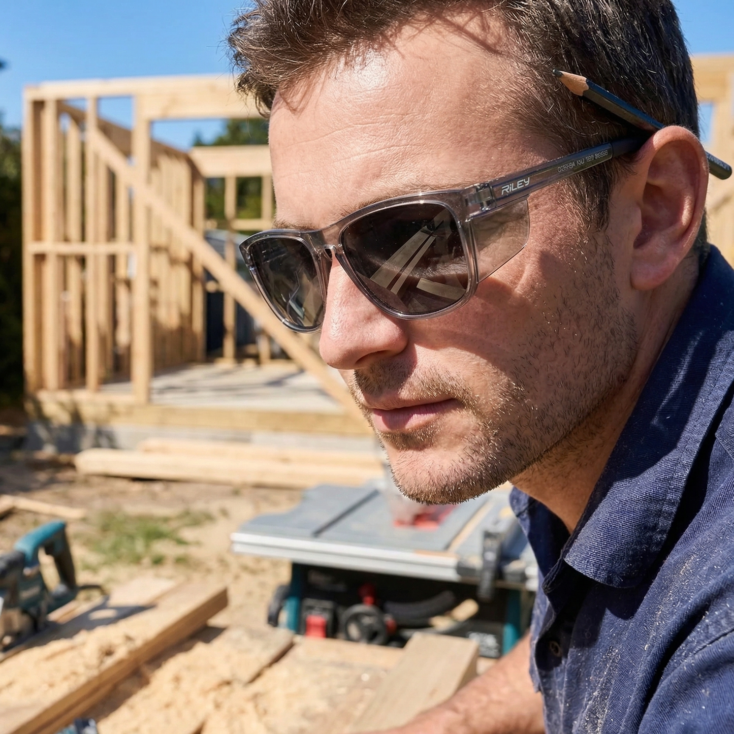 RILEY Navigator X Smoked Frame Safety Sunglasses with Grey Lens - Mstore