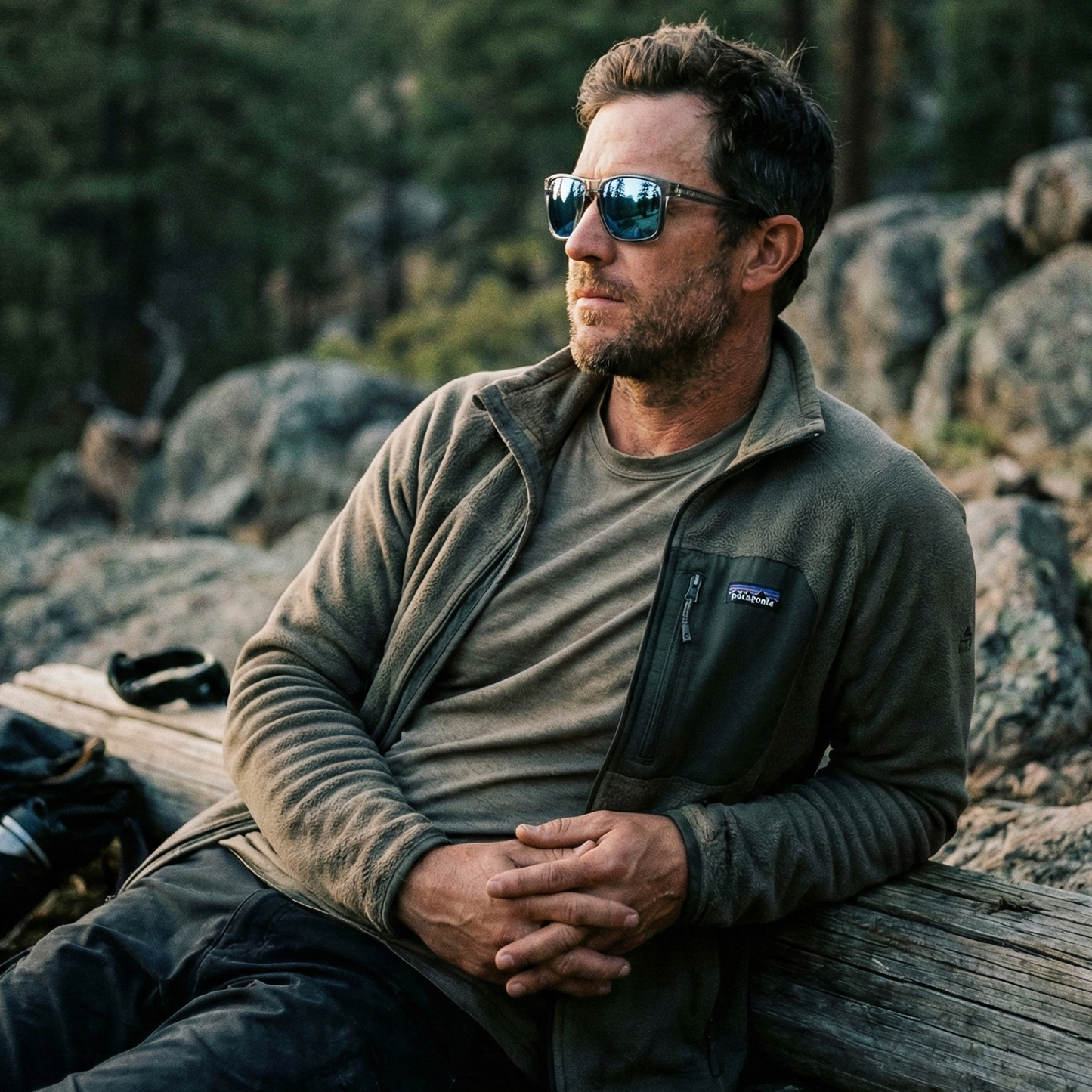 RILEY Navigator X Smoked Frame Wayfarer Style Sunglasses with Blue Mirror Revo Lens - Mstore