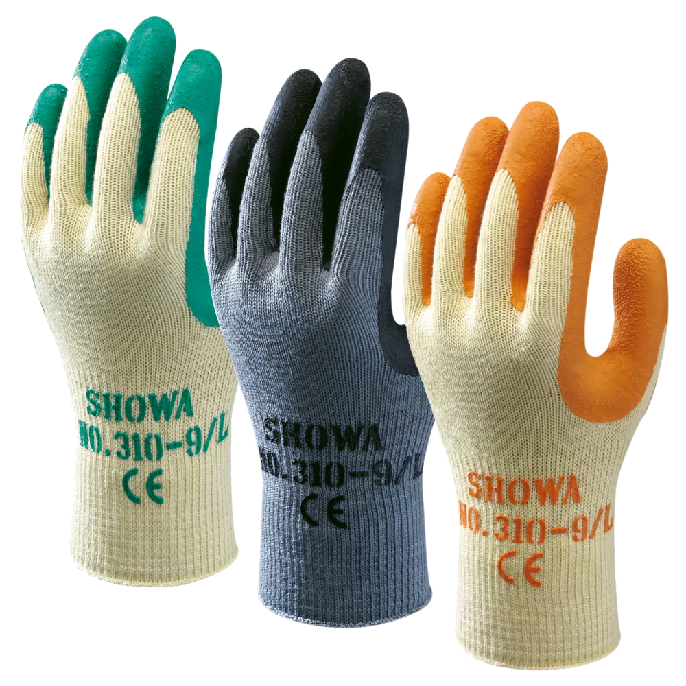 SHOWA 310 Heavy Duty Textured Grip Builders Safety Work Gloves (PACK of 3 PAIRS) - Mstore