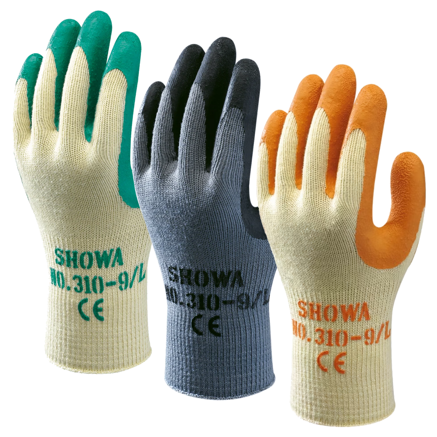 SHOWA 310 Heavy Duty Textured Grip Builders Safety Work Gloves (PACK of 3 PAIRS) - Mstore