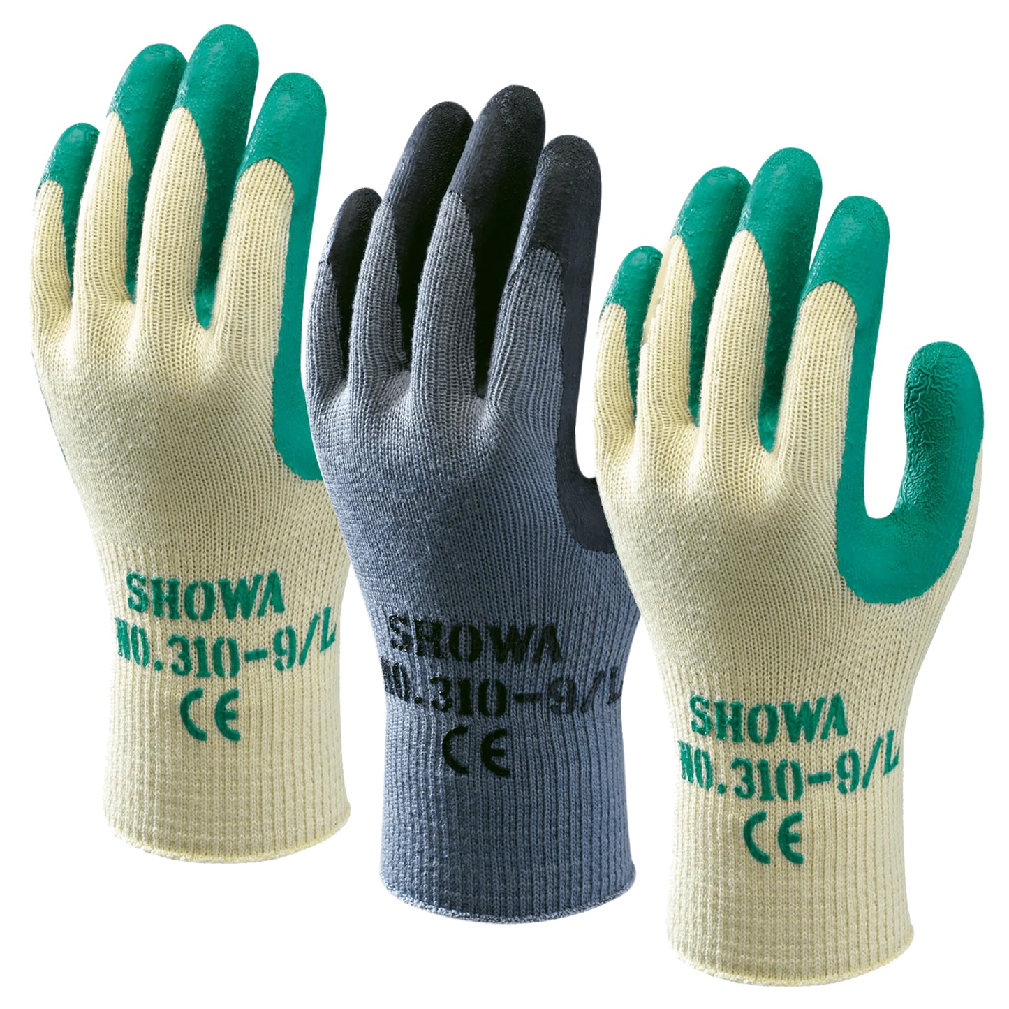 SHOWA 310 Heavy Duty Textured Grip Builders Safety Work Gloves (PACK of 3 PAIRS) - Mstore