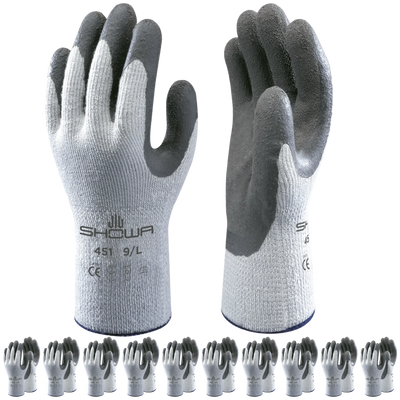 SHOWA 451 Thermal Lined Safety Work Gloves with Textured Grip (PACK of 10 PAIRS) - Mstore