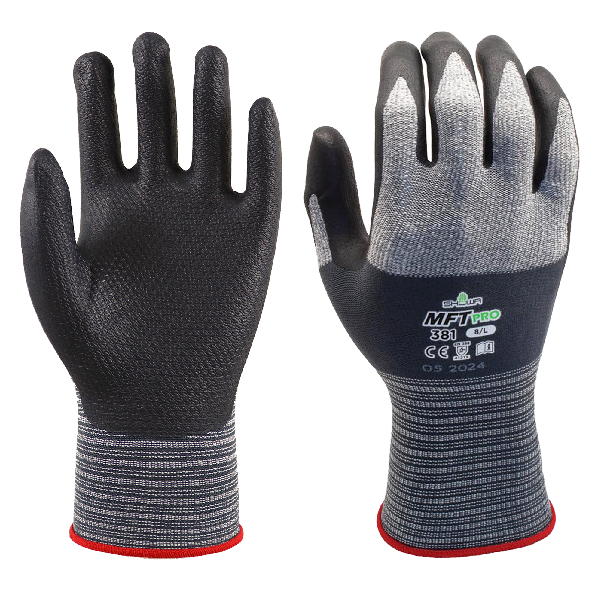 MFT 381 Abrasion Resistant Safety Work Gloves Nitrile Grip Palm