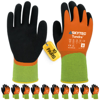 SKYTEC Tundra Water Repellent Fully Coated Latex Thermal Grip Work Gloves (PACK of 10 PAIRS) - Mstore