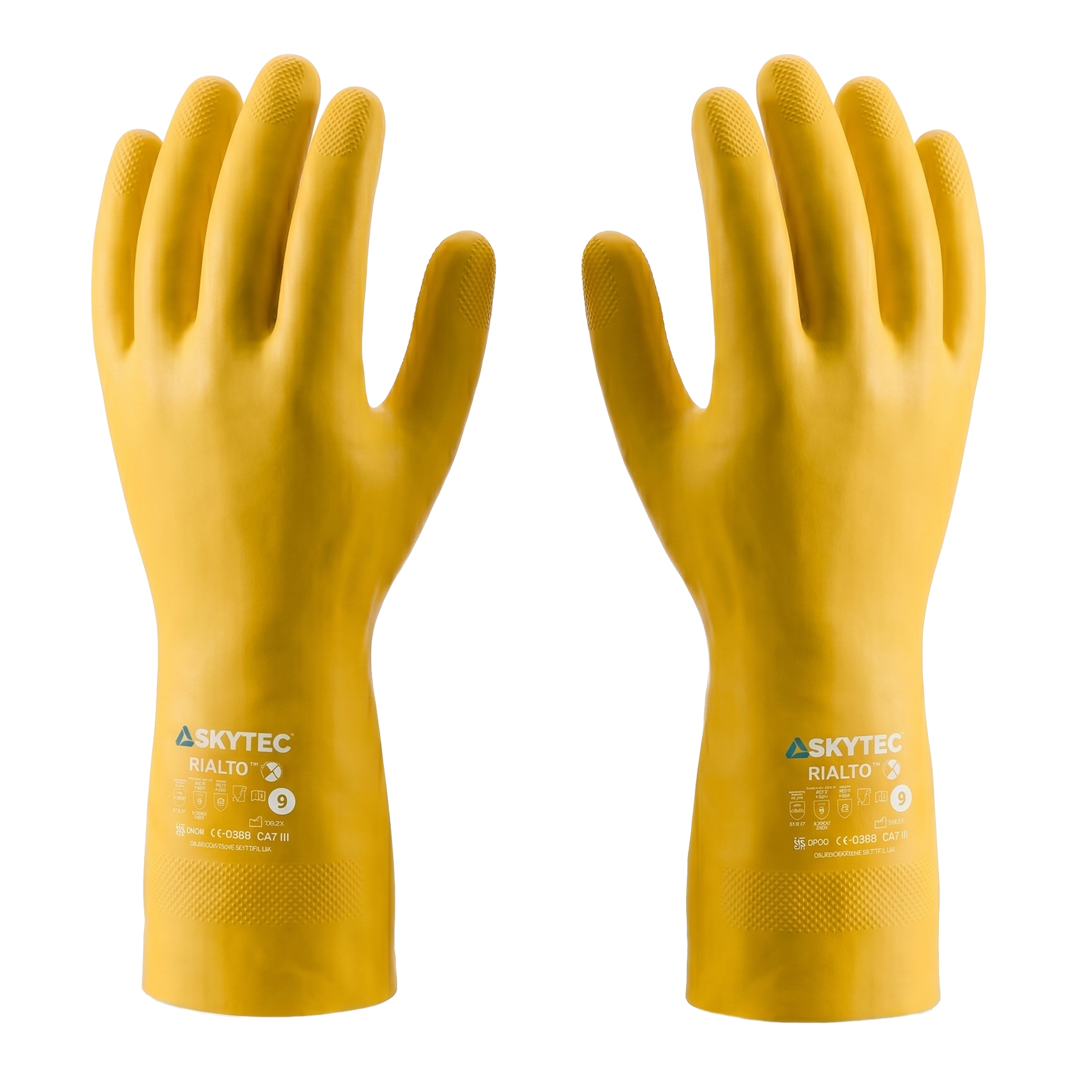 Rialto Chemical Resistant Washing Up Synthetic Rubber Gloves Textured Palm