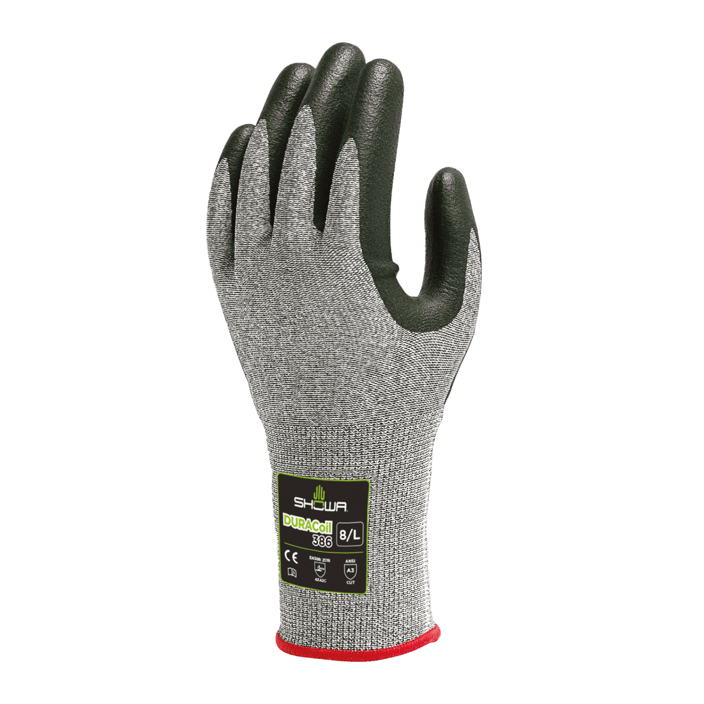 SHOWA 386 Duracoil Liner Cut Resistant Grip Safety Work Gloves - Mstore