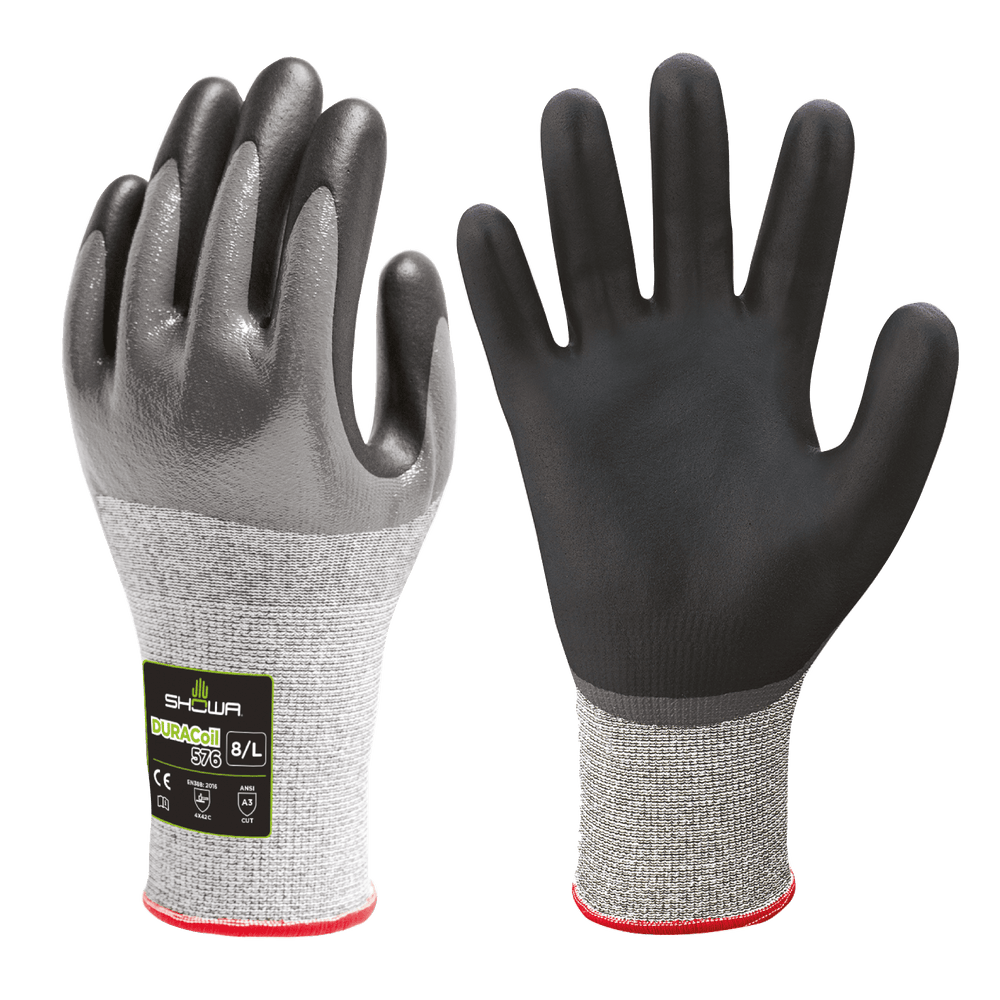 SHOWA 577 3/4 Coated Oil, Water & Cut Resistant Grip Safety Work Gloves - Mstore