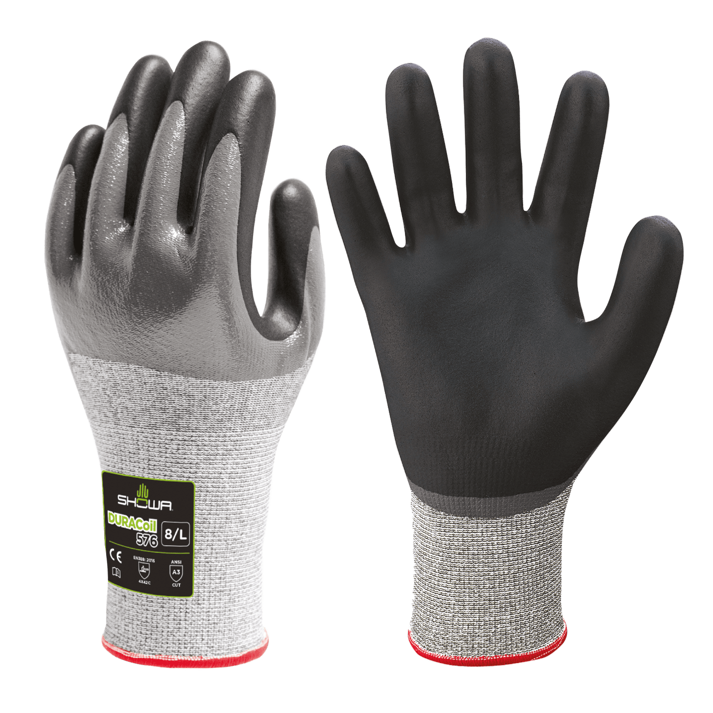 SHOWA 577 3/4 Coated Oil, Water & Cut Resistant Grip Safety Work Gloves - Mstore