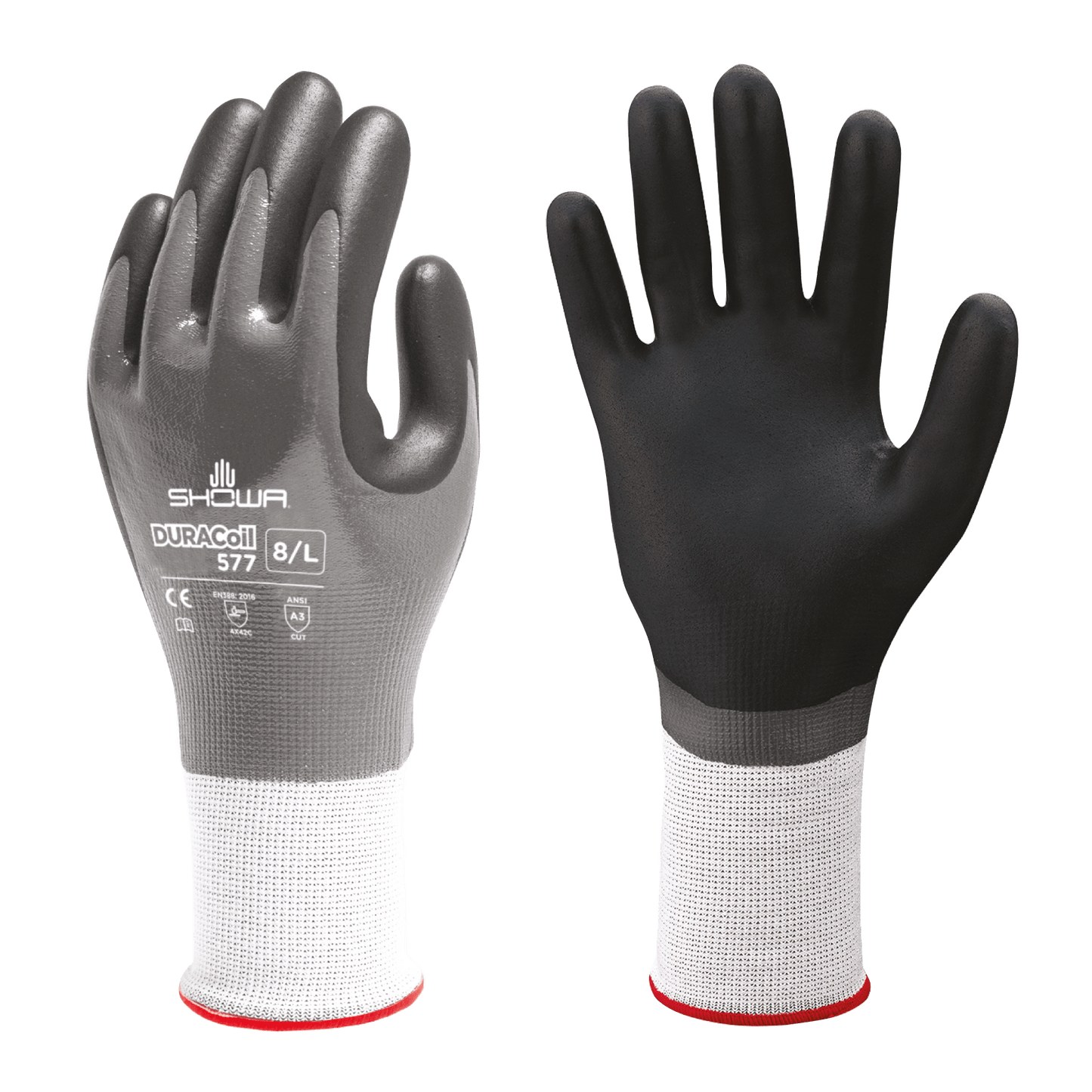 SHOWA 577 Fully Coated Oil, Water & Cut Resistant Grip Safety Work Gloves - Mstore