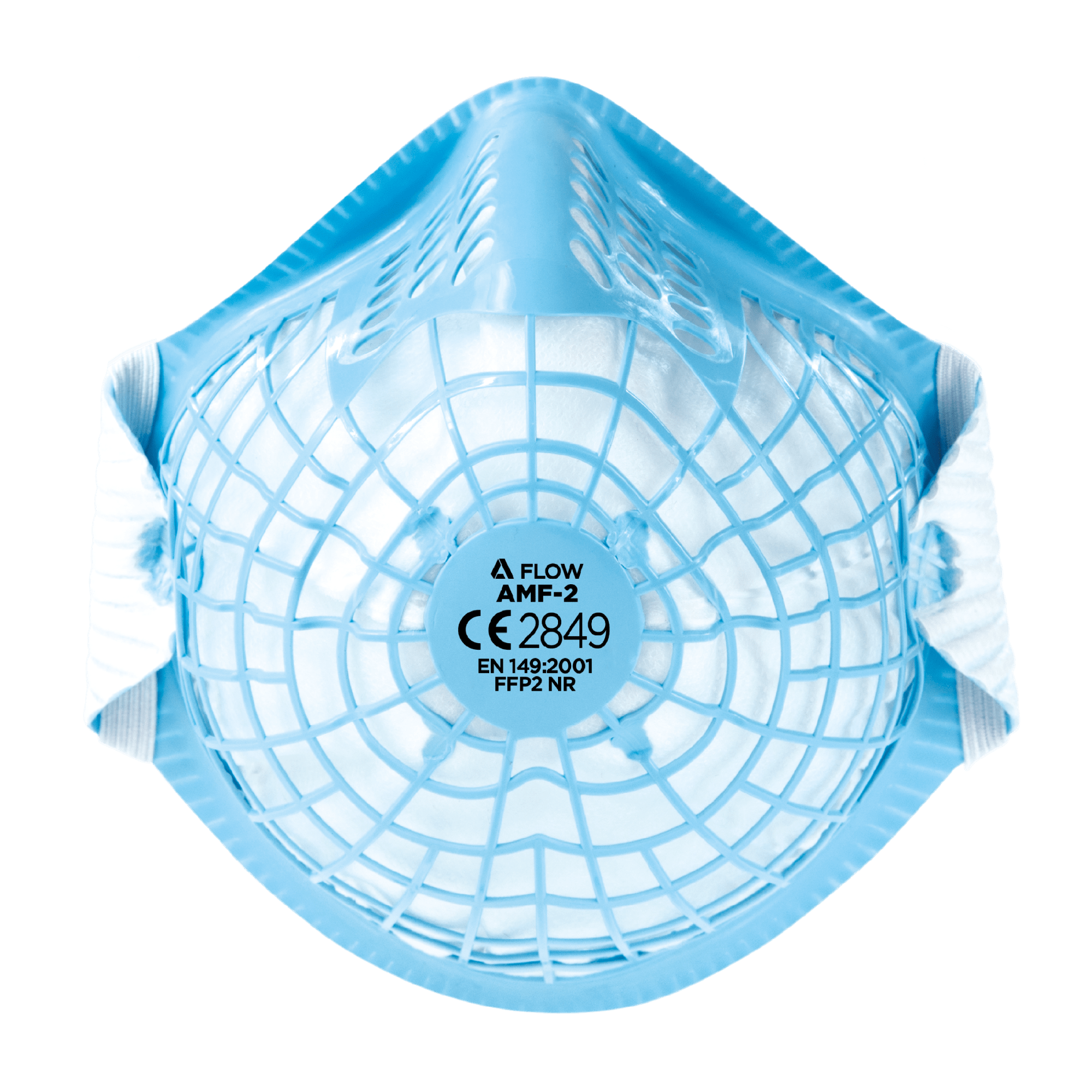 Flow AMF 2 FFP2 Premium Moulded Disposable Cup Shape Respirator Face Dust Mask