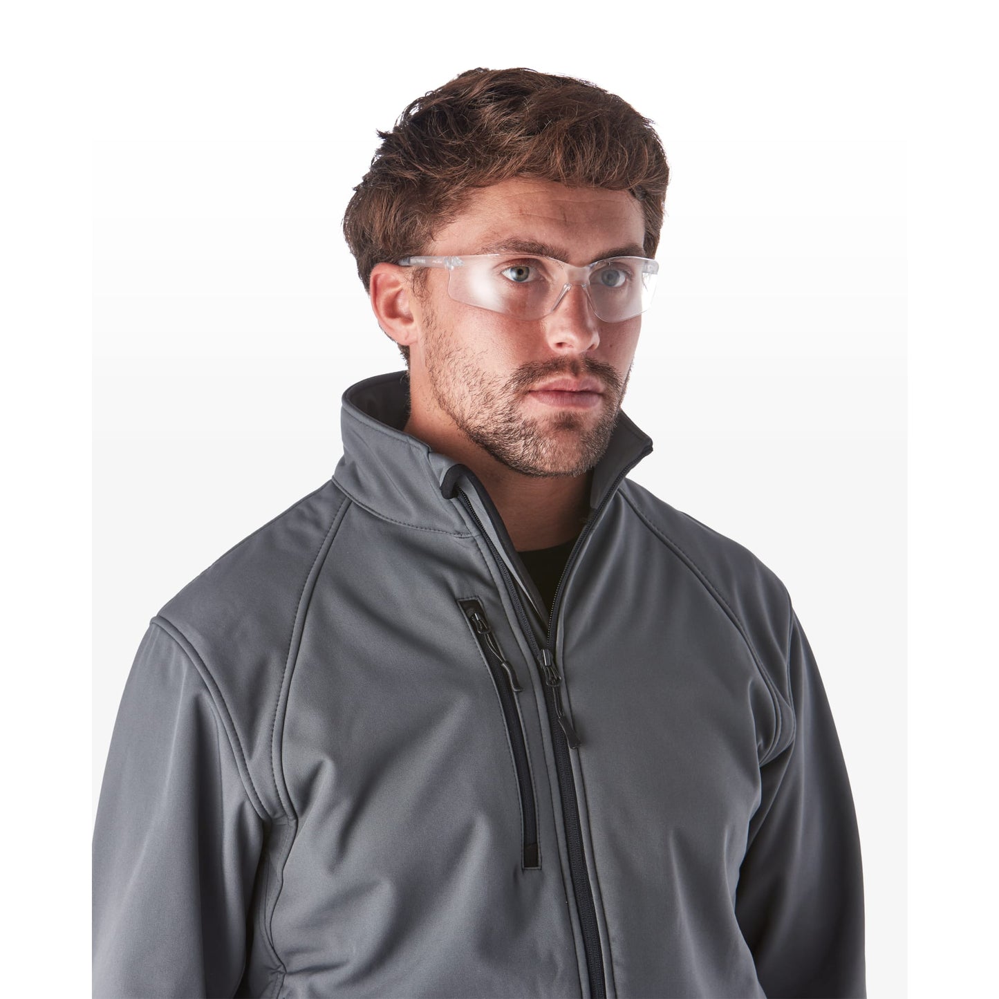 RILEY Fabri Sports Style Wrap Around Safety Glasses with Clear Lens - Mstore