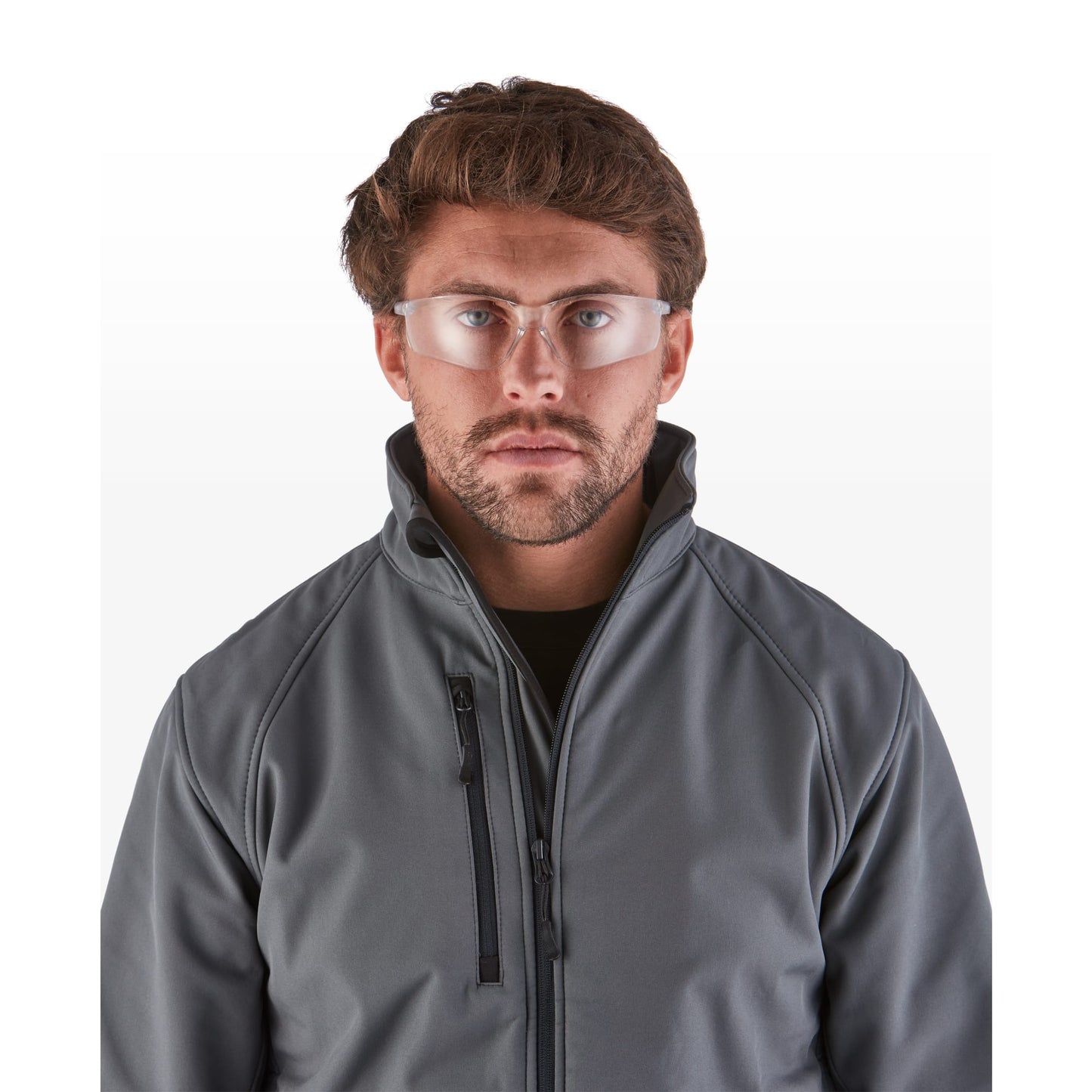 RILEY Fabri Sports Style Wrap Around Safety Glasses with Clear Lens - Mstore