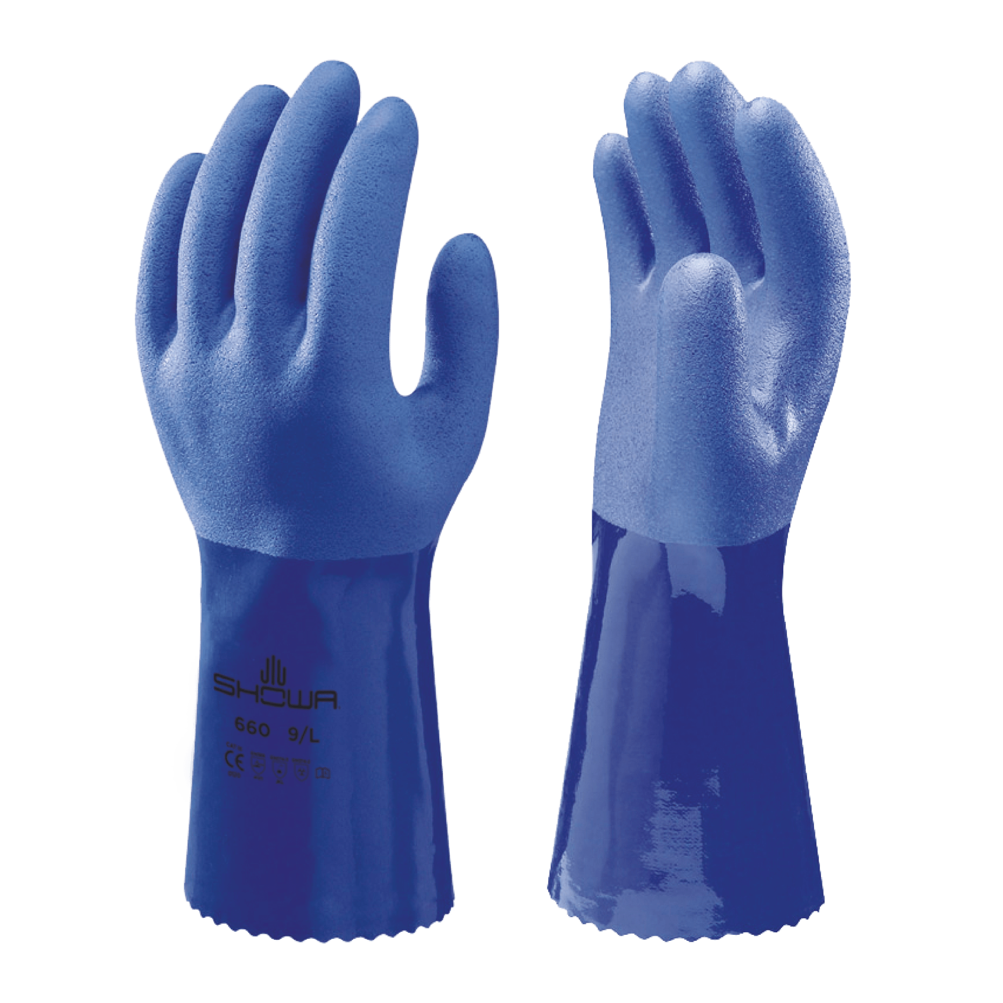 660 PVC Extended Cuff Gauntlet Safety Gloves