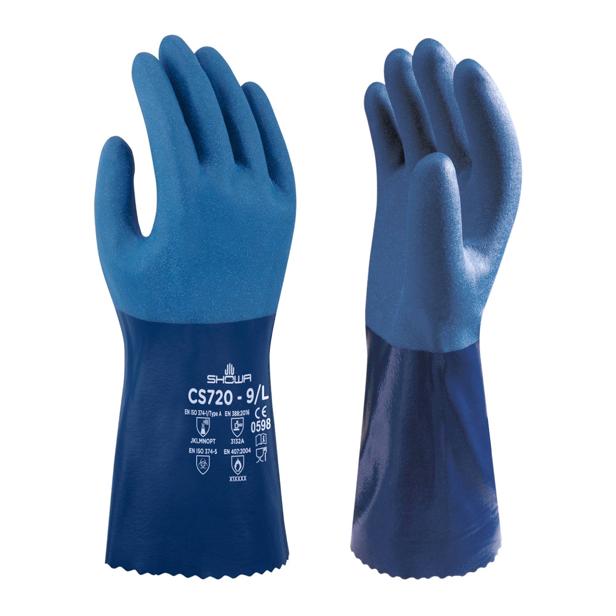 CS720 Chemical Resistant Latex Free Nitrile Gauntlet Gloves