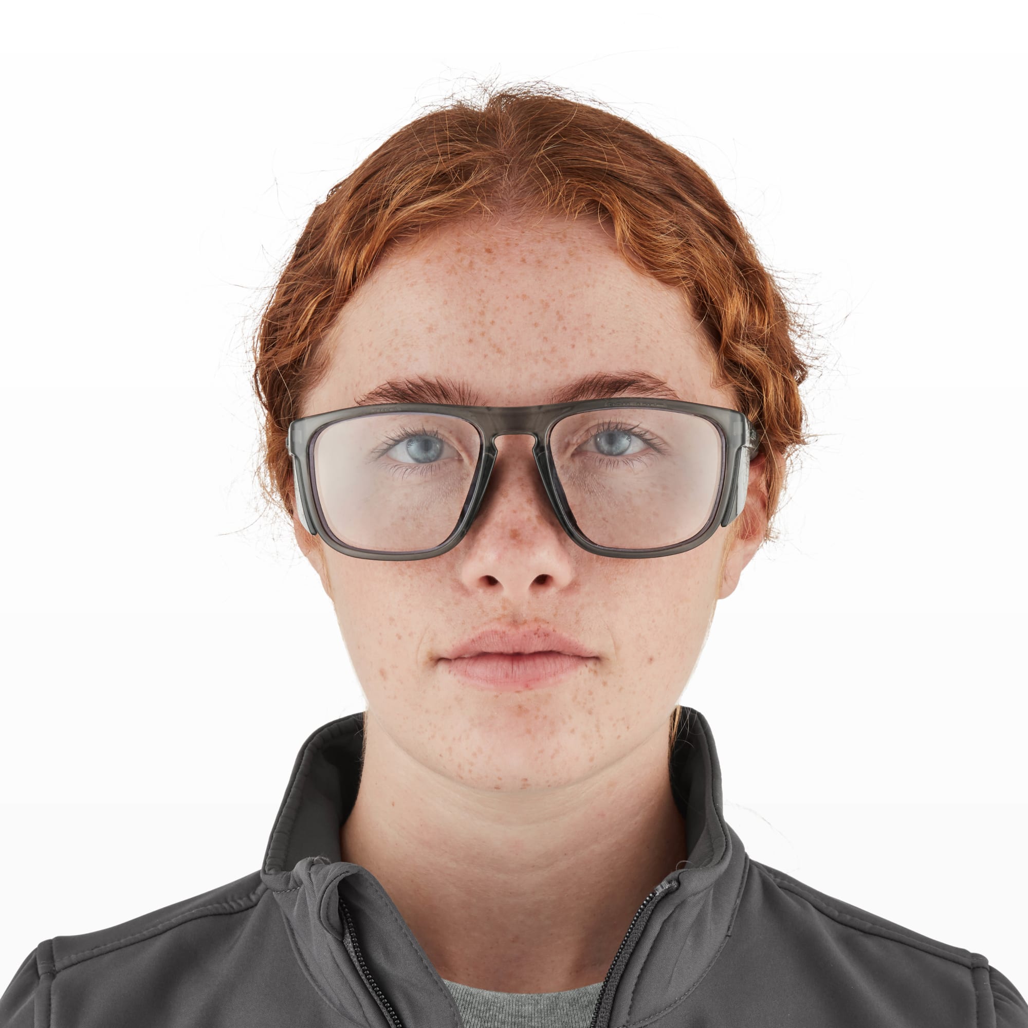 RILEY Navigator X Smoked Frame Wayfarer Safety Glasses with Clear Lens