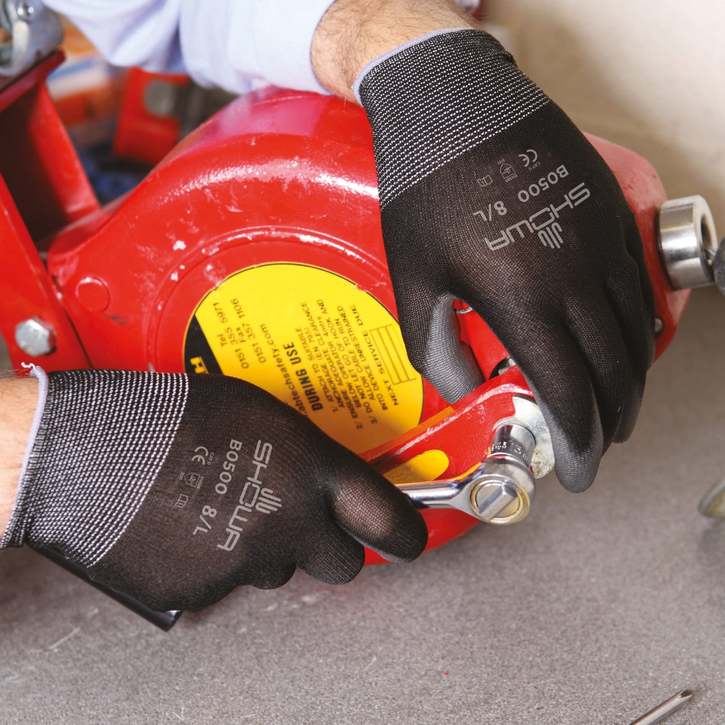 SHOWA B0500 Black PU Coated Palm Grip Safety Work Gloves - Mstore