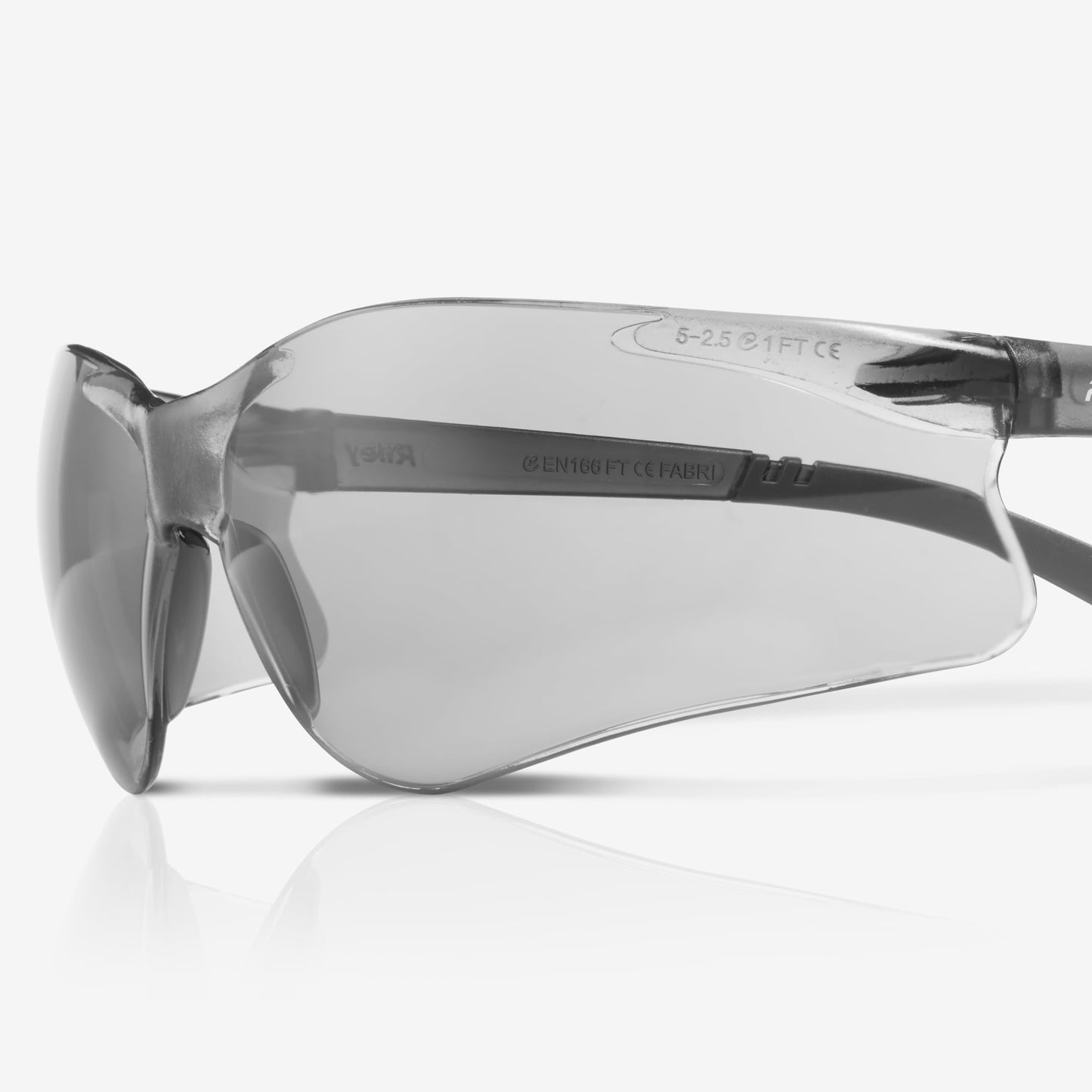 RILEY Fabri Sports Style Wrap Around Safety Glasses with Grey Lens - Mstore
