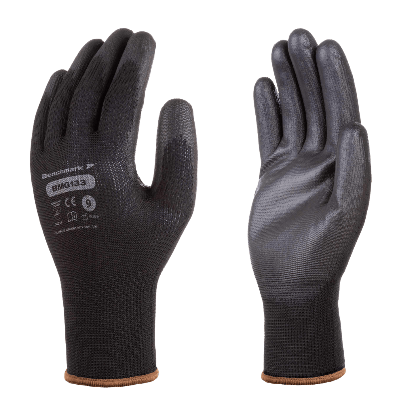 BENCHMARK BMG133 Black Multi Purpose PU Palm Coated Work Gloves - Mstore
