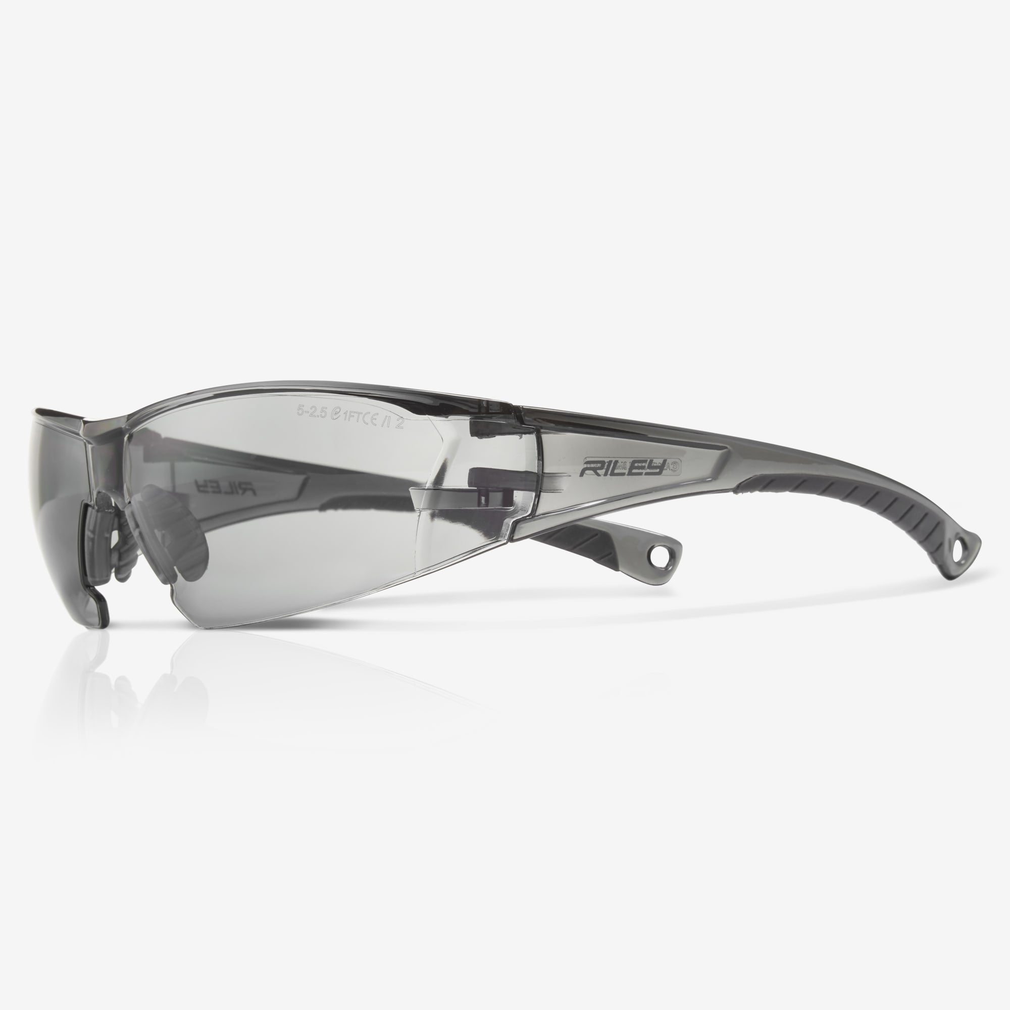 RILEY Kosma Grey Lens Wrap Around Metal Free Safety Glasses with Neck Cord