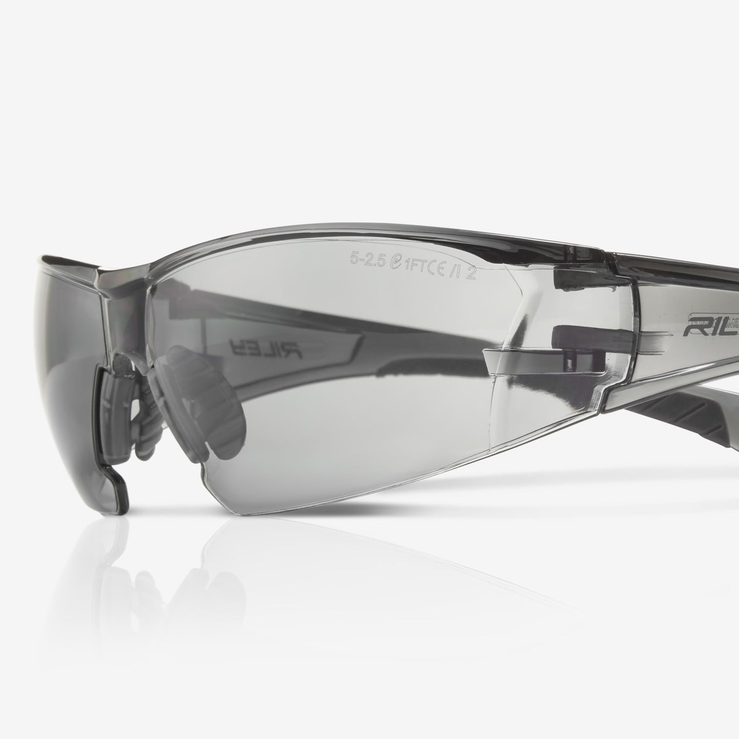 RILEY Kosma Grey Lens Wrap Around Metal Free Safety Glasses with Neck Cord - Mstore