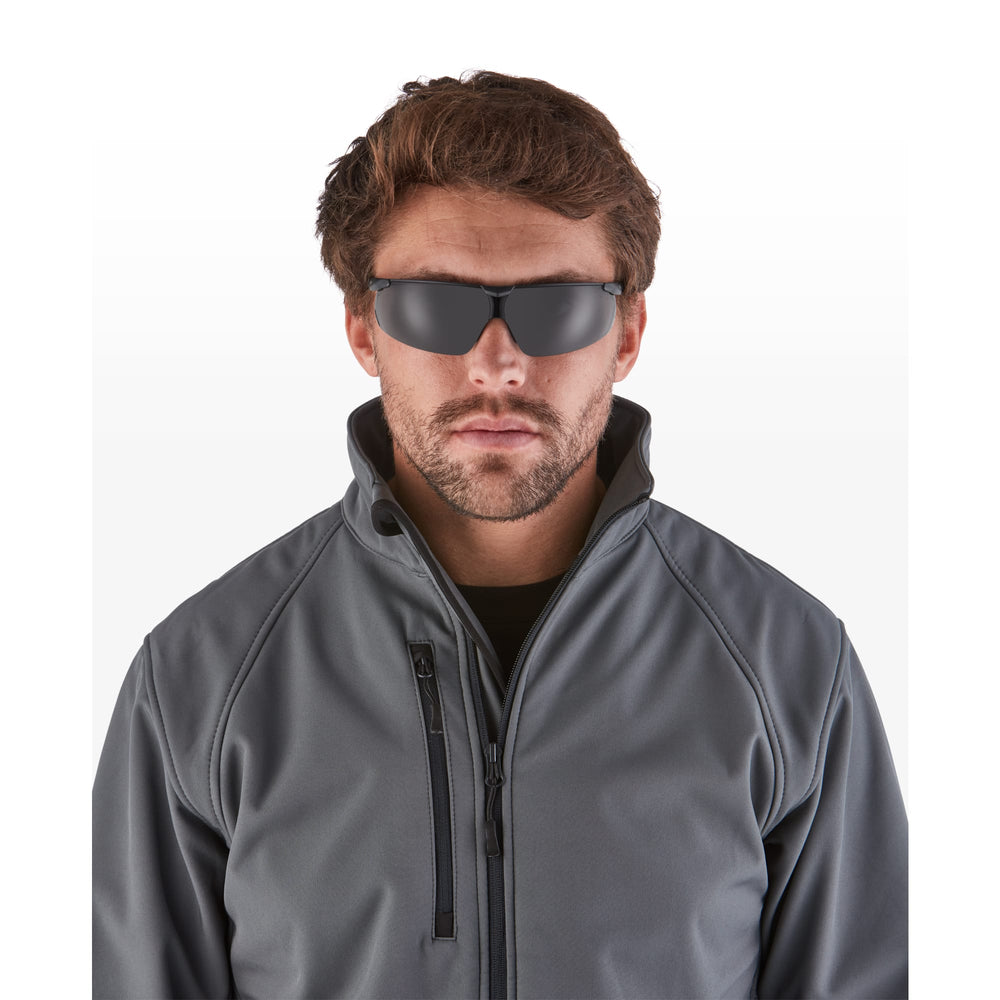
                  
                    RILEY Riletto Black Frame Lightweight Wrap Safety Glasses with Grey Tint Lens - Mstore
                  
                