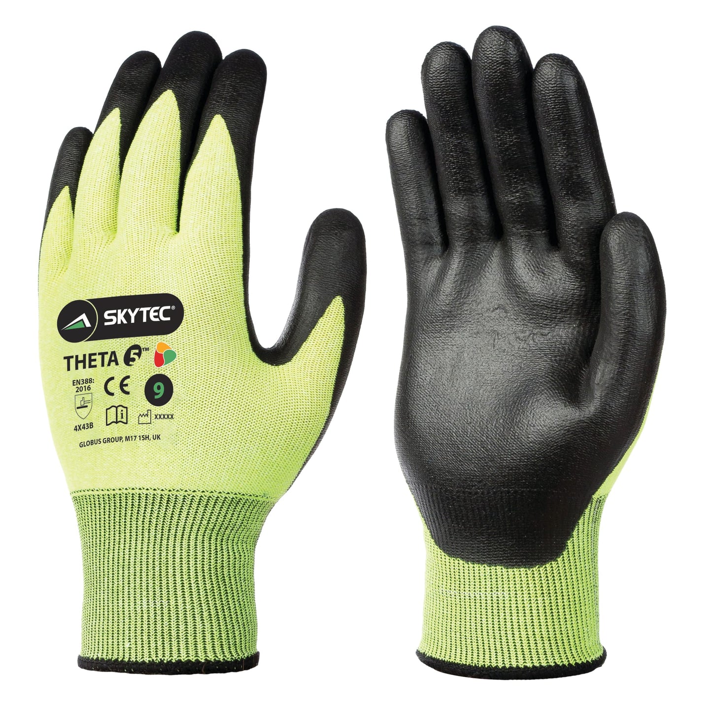 SKYTEC Theta 5 Medium Cut Resistant Safety Work Gloves with Nitrile Sponge Grip - Mstore