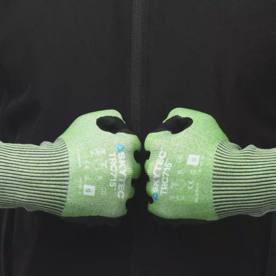 SKYTEC Tricolore 3 Pack Colour Coded Cut Resistant Safety Work Gloves for Oily Conditions (Beta 1, TRC712, TRC715)
