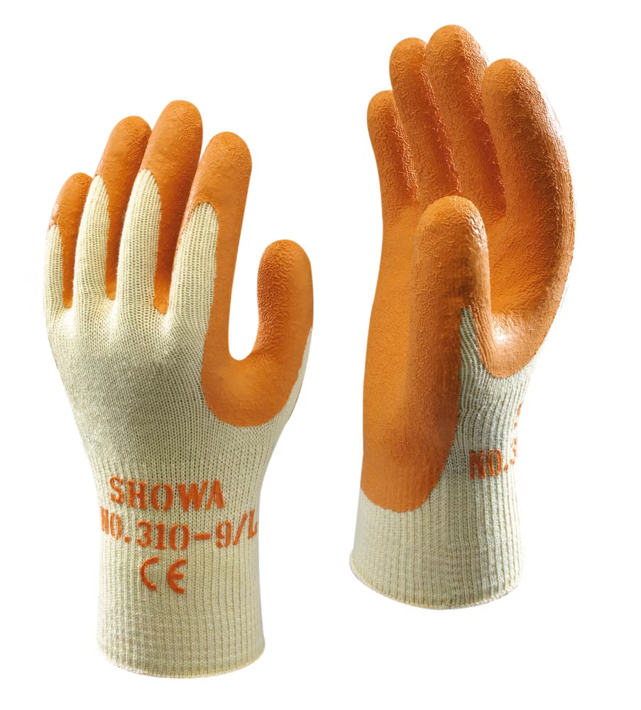 showa 310 orange heavy dut work gloves