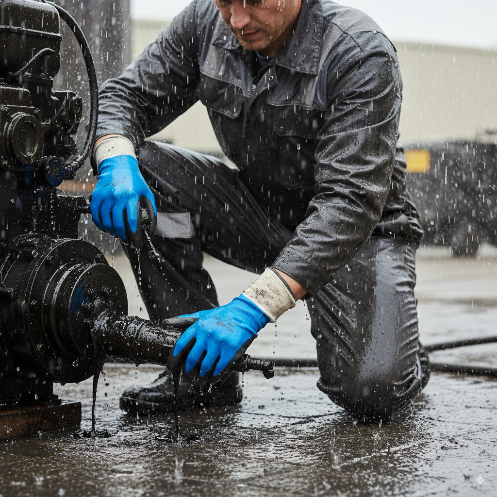 SHOWA 377 Waterproof Impermeable Fully Coated Work Gloves With Nitrile showa-377-waterproof-impermeable-fully-coated-work-gloves-with-nitrile