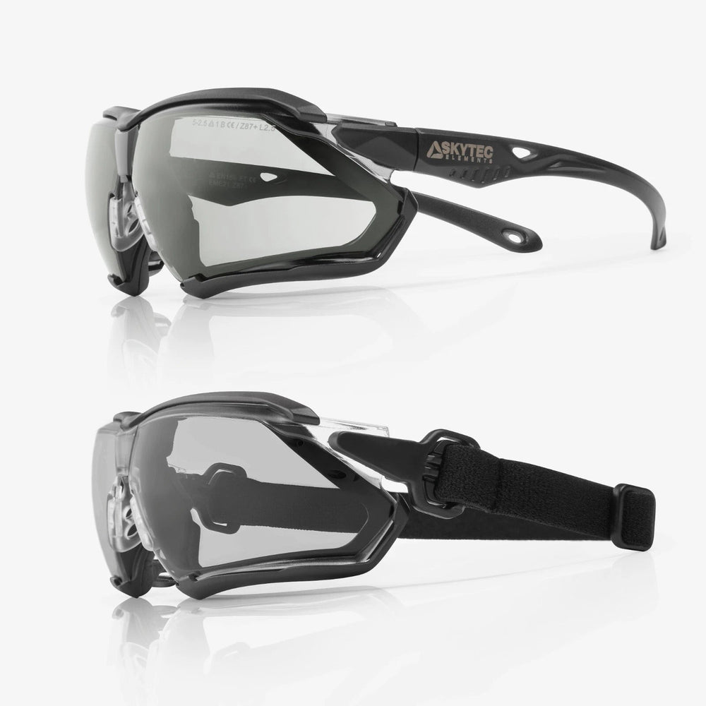 SKYTEC ELEMENTS EME21 Anti Scratch Anti Fog Sports Style Hybrid Spoggles Safety Glasses & Protective Goggles Combination with Grey Tint Lens - Mstore