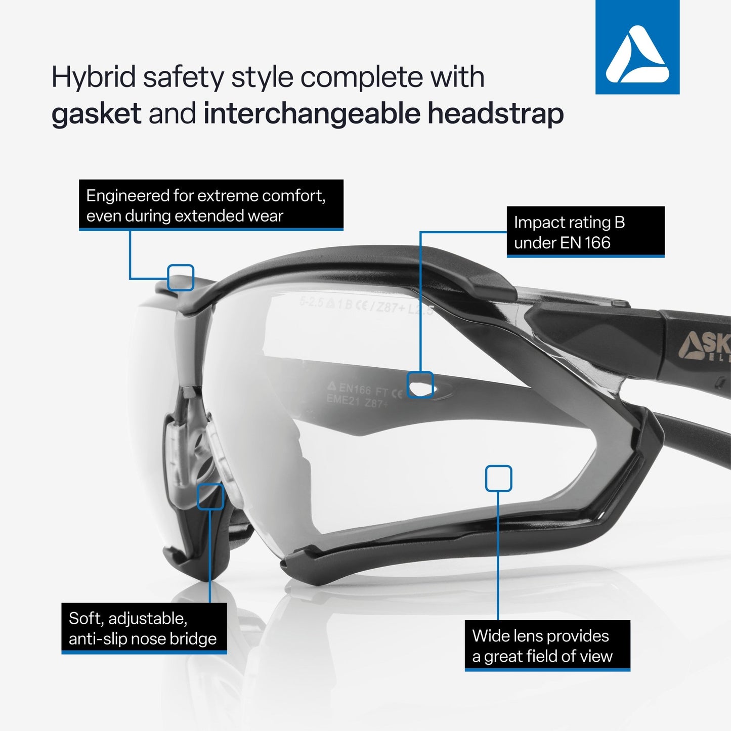 SKYTEC ELEMENTS EME21 Anti Scratch Anti Fog Sports Style Spoggles Safety Glasses & Protective Goggles Combination with Clear Lens - Mstore