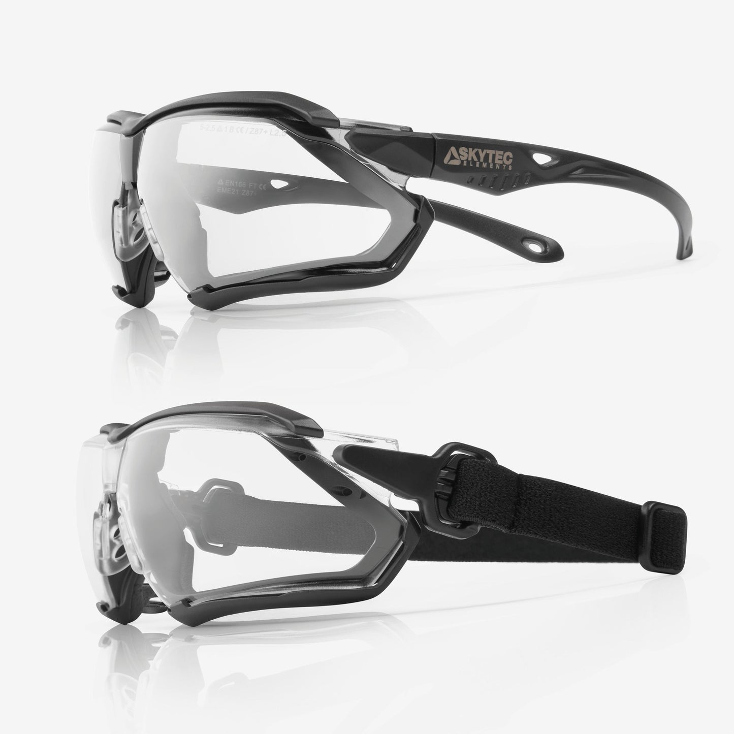 SKYTEC ELEMENTS EME21 Anti Scratch Anti Fog Sports Style Spoggles Safety Glasses & Protective Goggles Combination with Clear Lens - Mstore