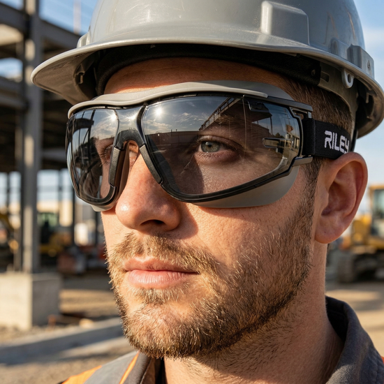 RILEY Sparta Compact Safety Goggles with Detachable Band with Clear Le